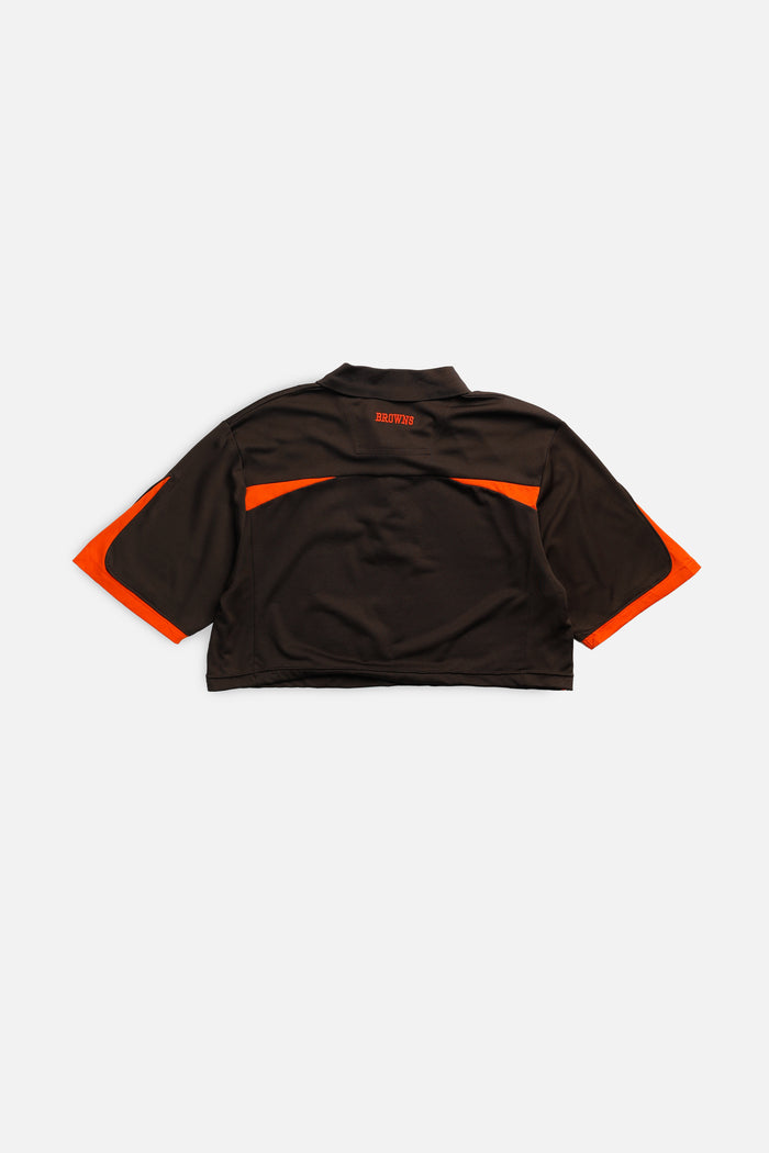 Frankie Rework Cleveland Browns NFL Crop Collared Tee - L