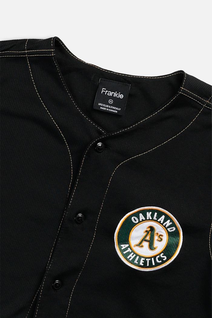 Frankie Rework Crop Oakland Athletic NCAA Baseball Jersey - XS