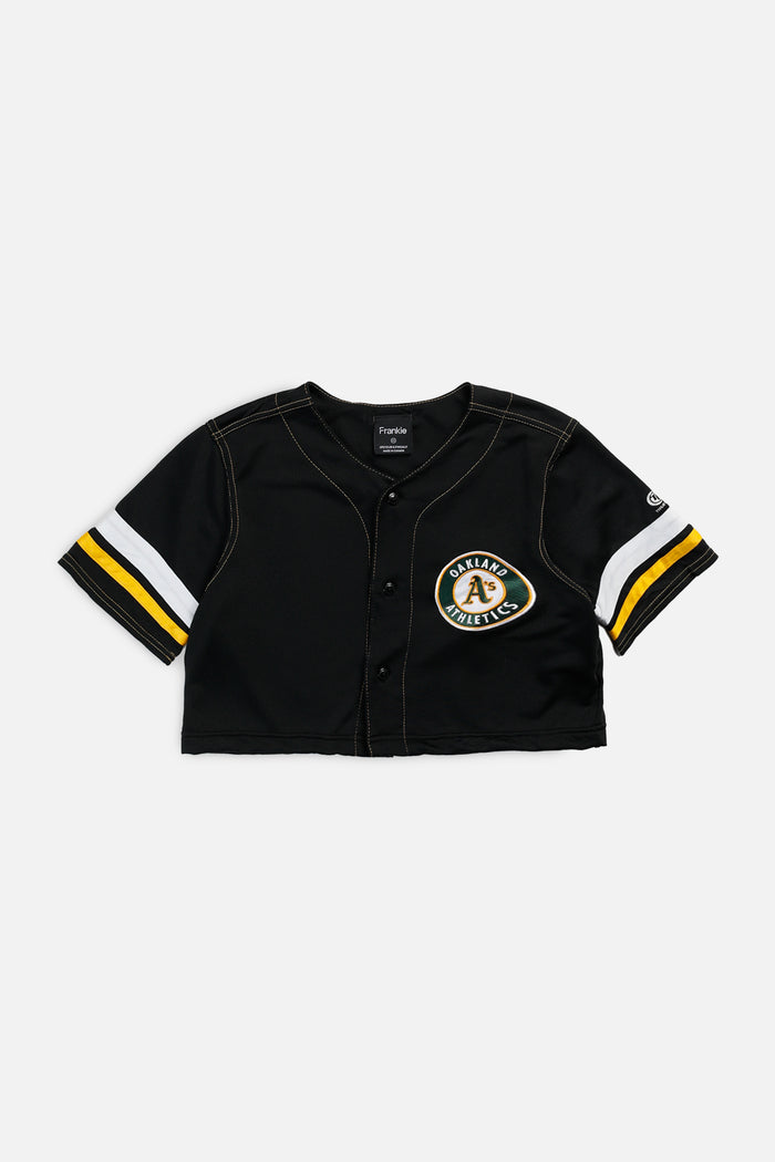 frankie Rework Crop Oakland Athletic NCAA Baseball Jersey - XS