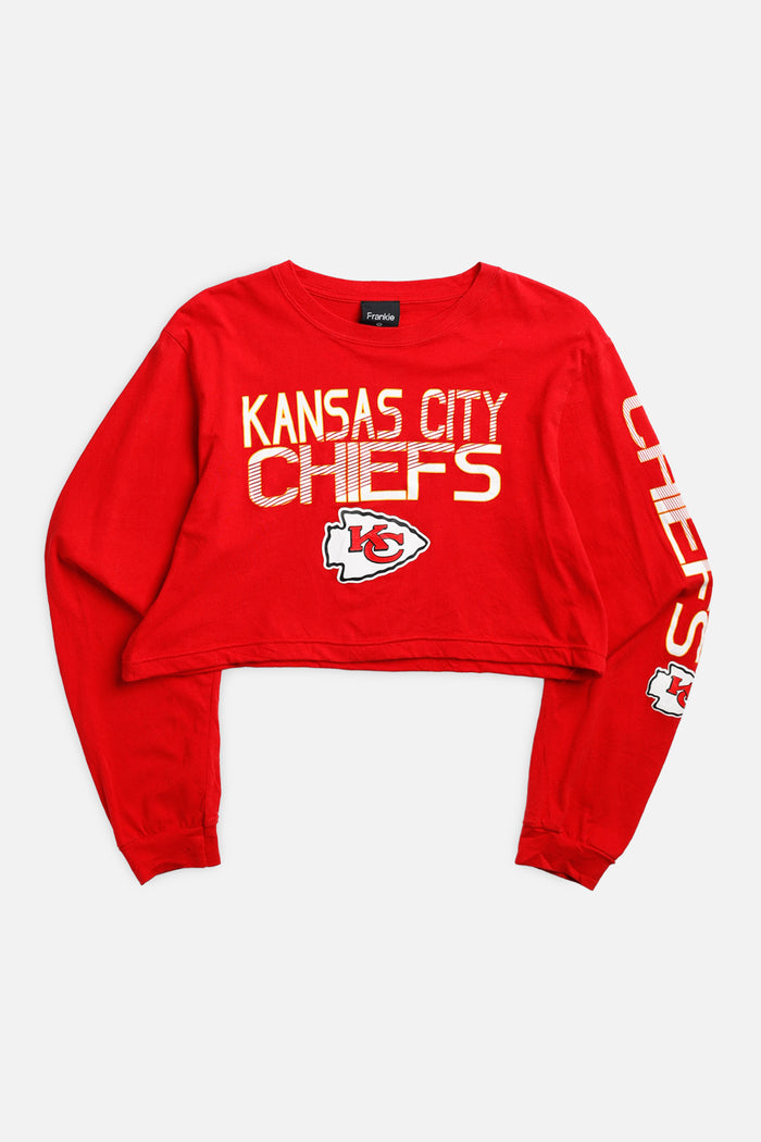 frankie Rework Kansas City Chiefs NFL Crop Long Sleeve Tee - XS