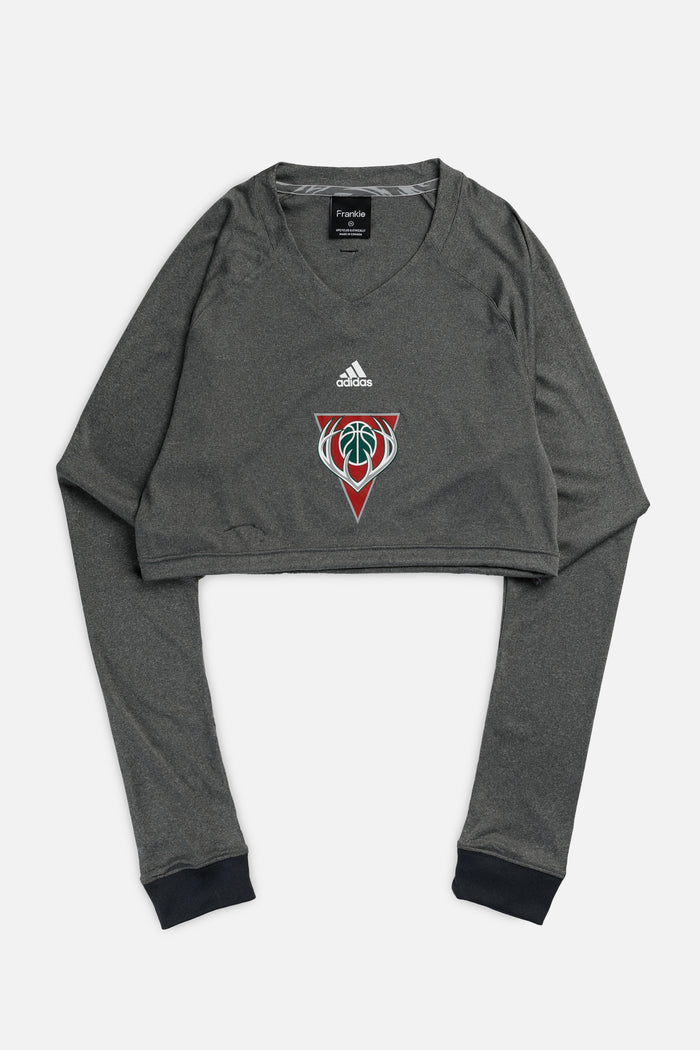 frankie Rework Milwaukee Bucks NBA Crop Long Sleeve Tee - XS
