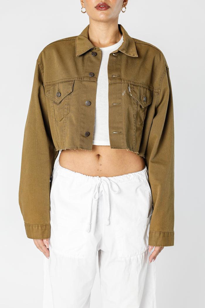 frankie Rework Vintage Levi's USA Crop Denim Jacket - XL