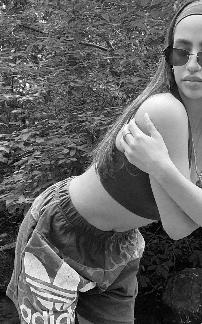 Frankie Unisex Rework Adidas Patchwork Tee Shorts - M