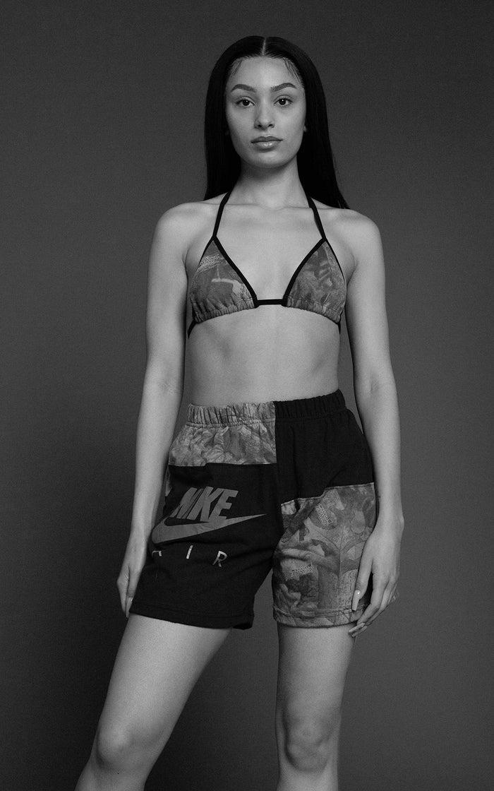 Frankie Unisex Rework Basketball Patchwork Tee Shorts - M