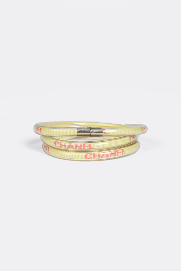 Frankie Vintage Chanel Logo Wrap-Around Tube Bracelet