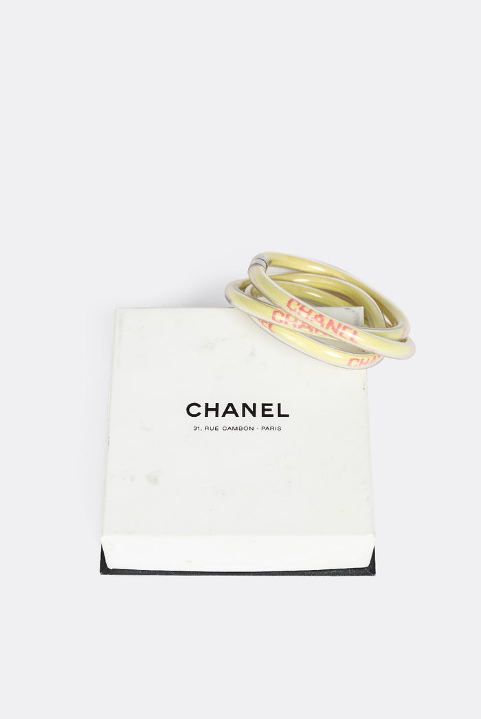 frankie Vintage Chanel Logo Wrap-Around Tube Bracelet