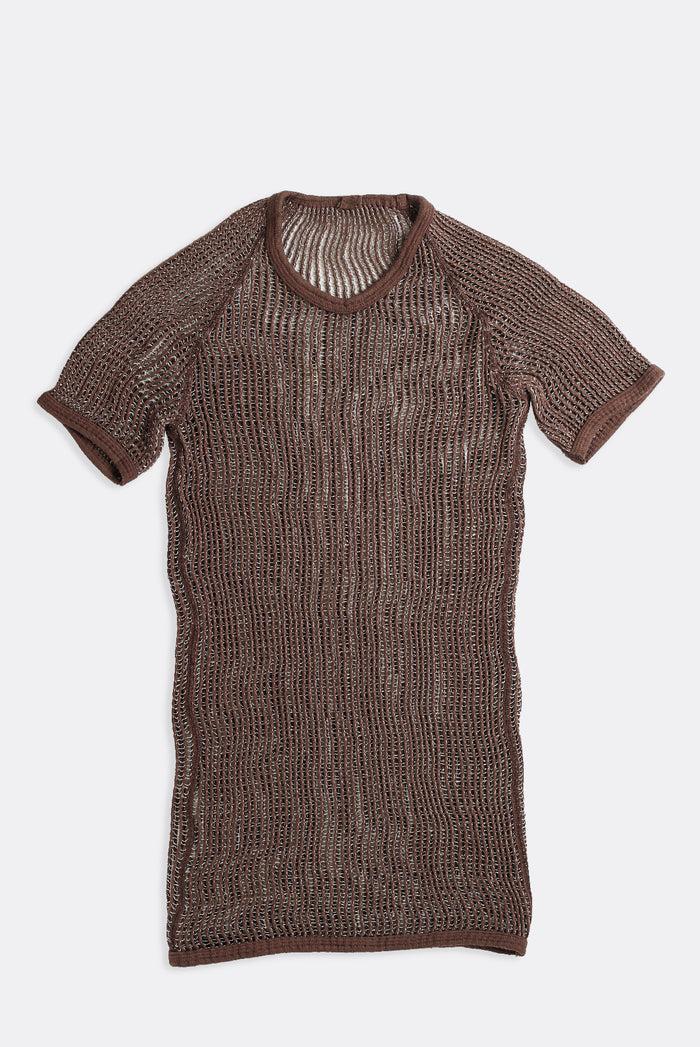 Frankie Vintage Knitted Shirt - Brown White Tan Olive Dark Green Charcoal