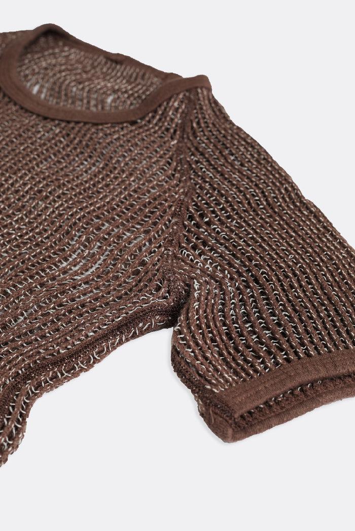 Frankie Vintage Knitted Shirt - Brown White Tan Olive Dark Green Charcoal