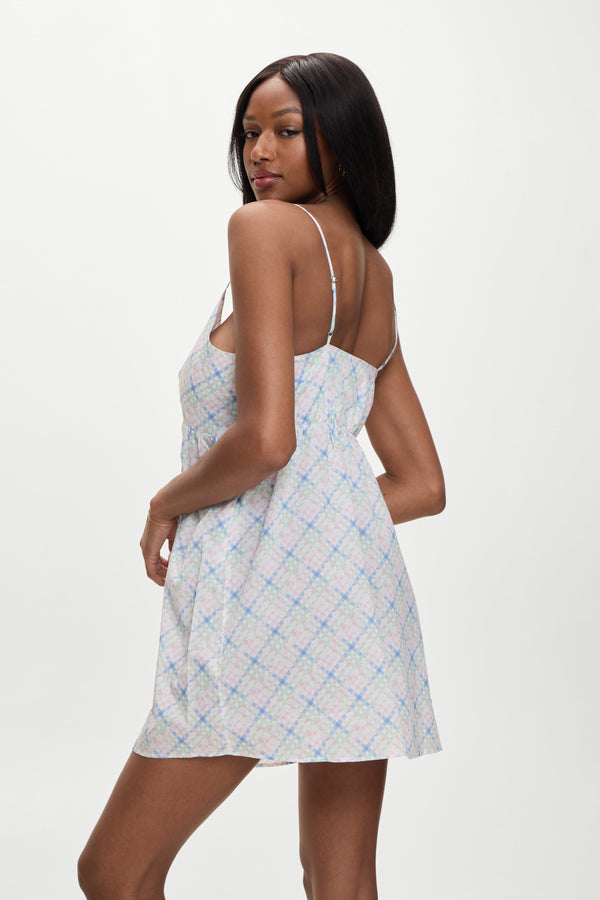 Frankies Bikinis Airy Poplin Mini Dress Cottage Meadow