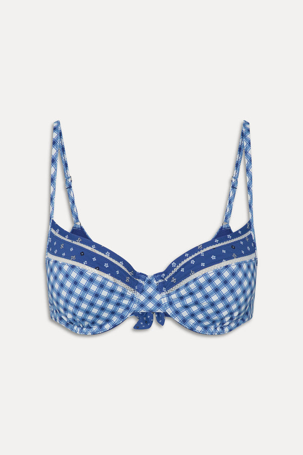 Frankies Bikinis Aspen Underwire Bikini Top Starry Gingham