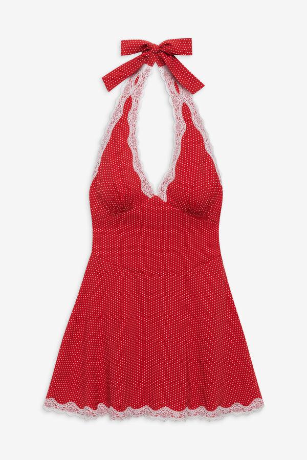 Frankies Bikinis Audrey Polka Dot Mini Dress Ladybug