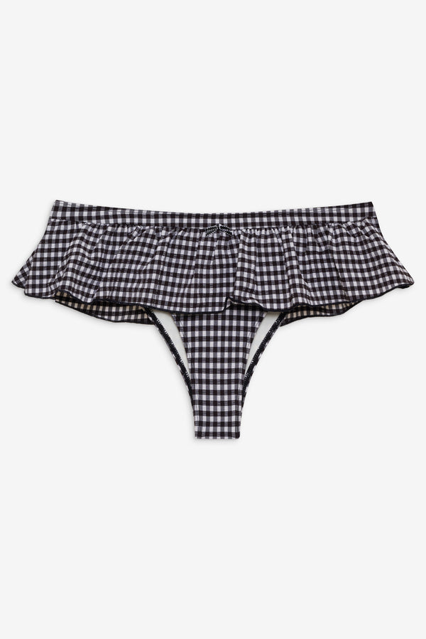 Frankies Bikinis Augustine Gingham Swim Skirt Blackberry Gingham
