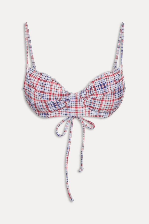 Frankies Bikinis Austin Underwire Bikini Top Americana Plaid