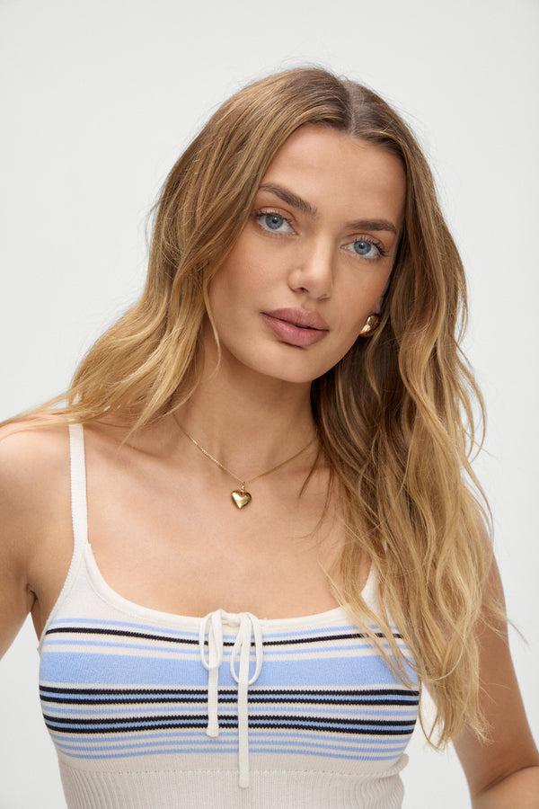 Frankies Bikinis Barrymore Knit Tank Top Hampton Stripe