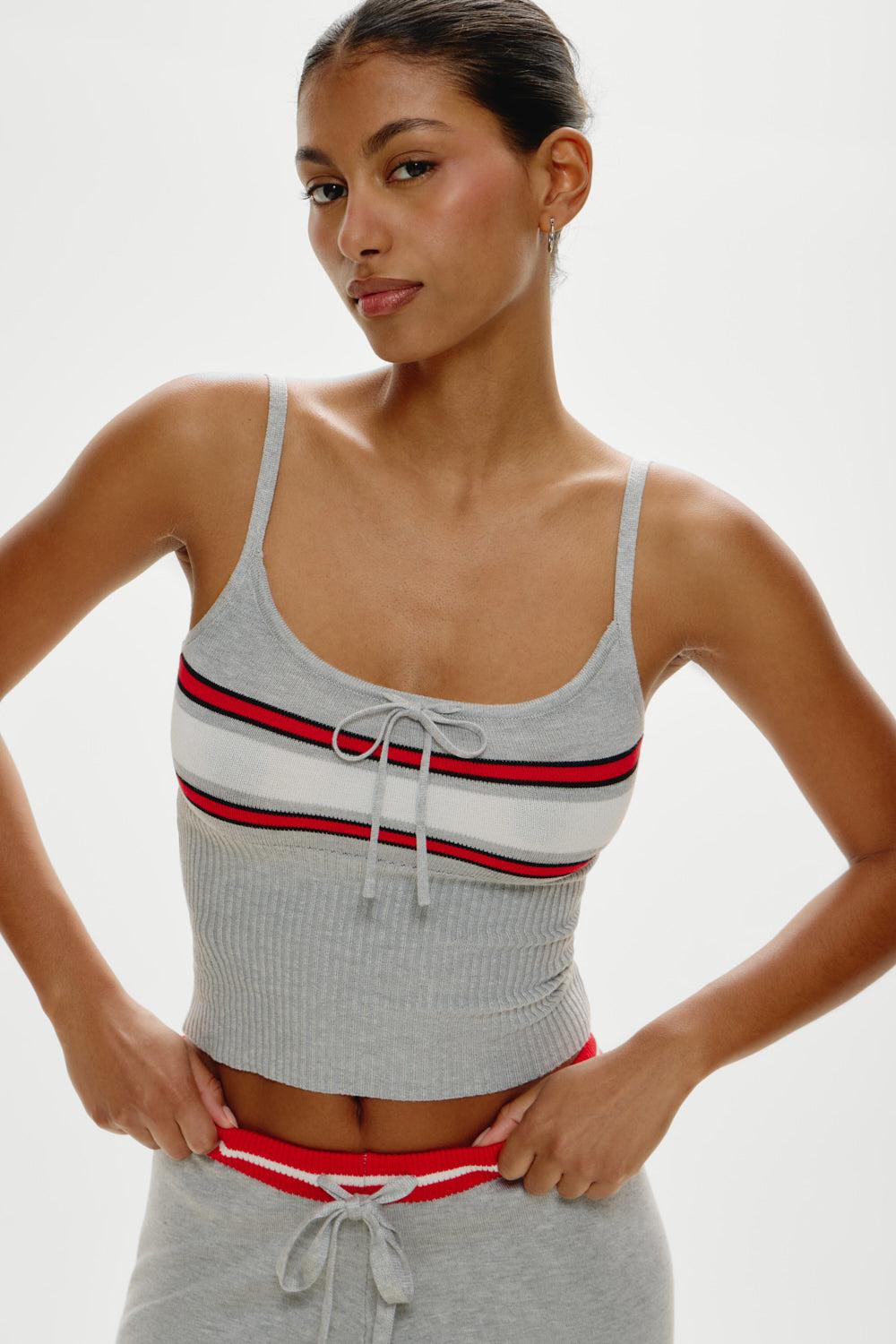 frankies bikinis Barrymore Knit Tank Top Mochi Stripe