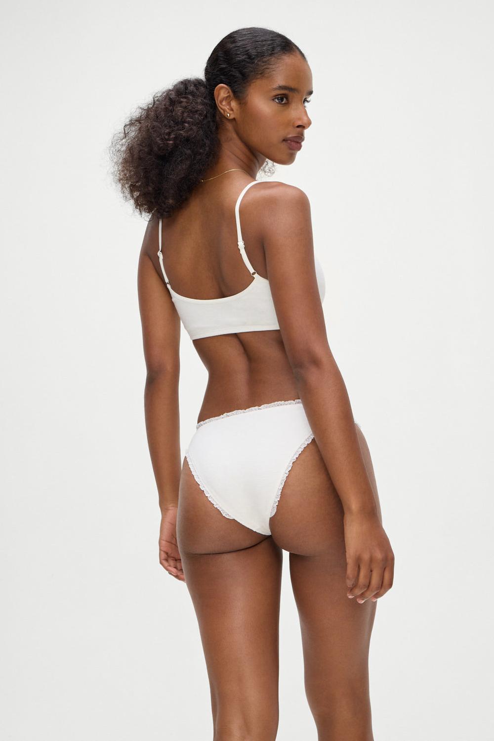 frankies bikinis Beck High Waisted Bikini Bottom White