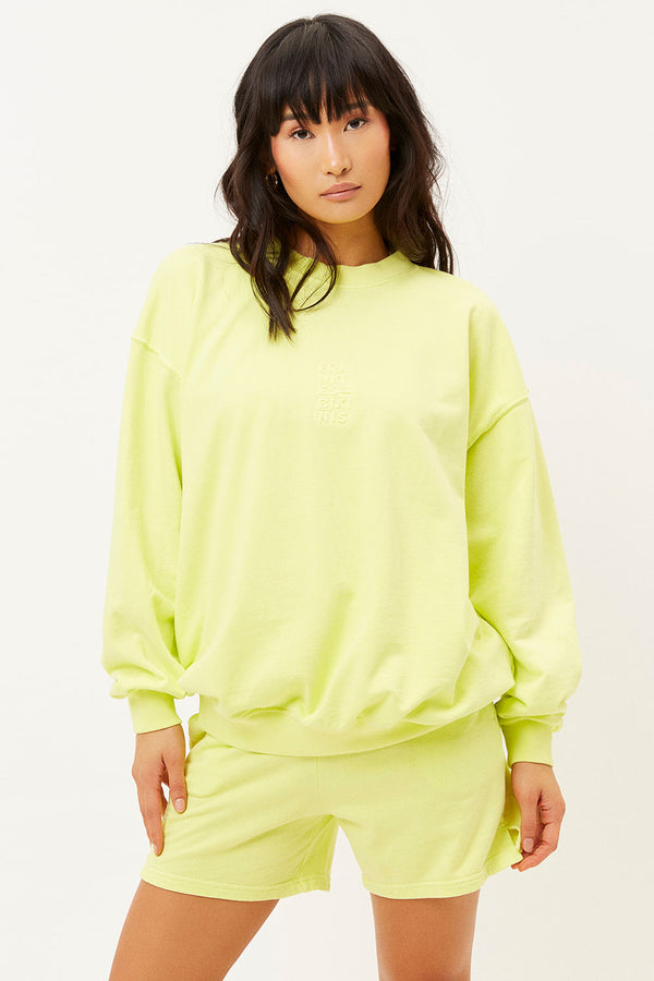 Frankies Bikinis Bennie Oversized Crewneck Sweatshirt Lemonade