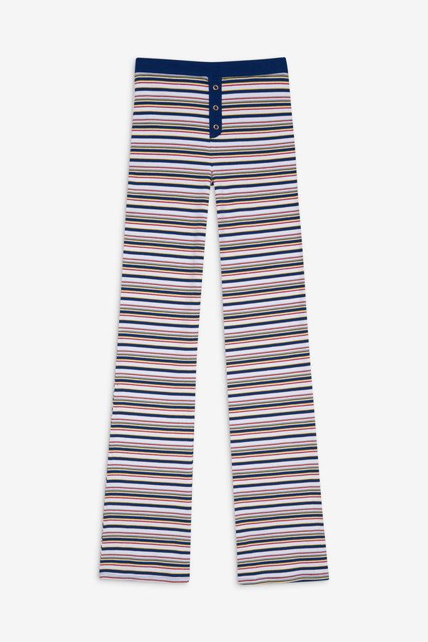 Frankies Bikinis Blair Striped Cotton Pants Love Stripe