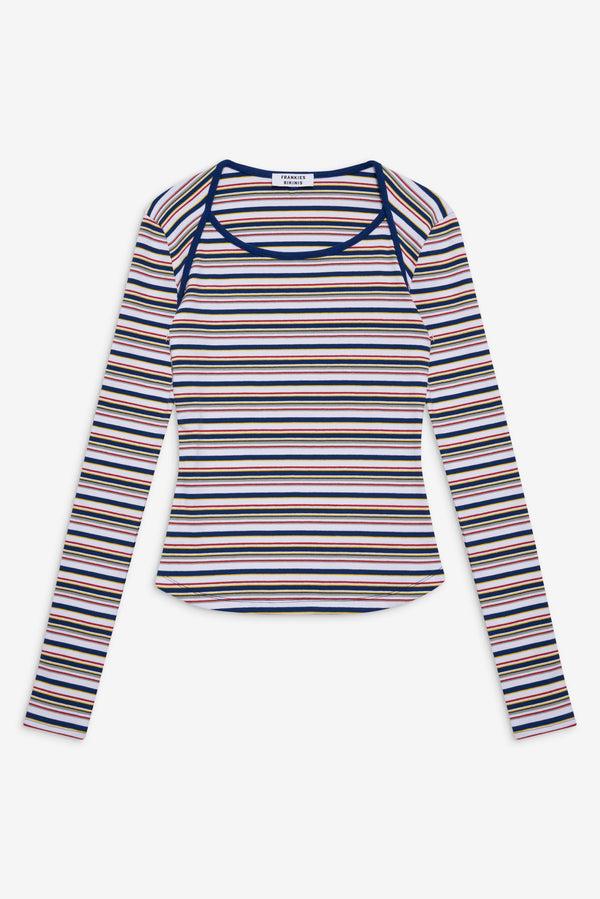 Frankies Bikinis Blair Striped Long Sleeve Shirt Love Stripe