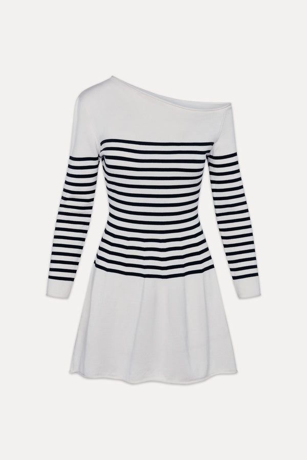 Frankies Bikinis Boardwalk Off Shoulder Mini Dress Ivory