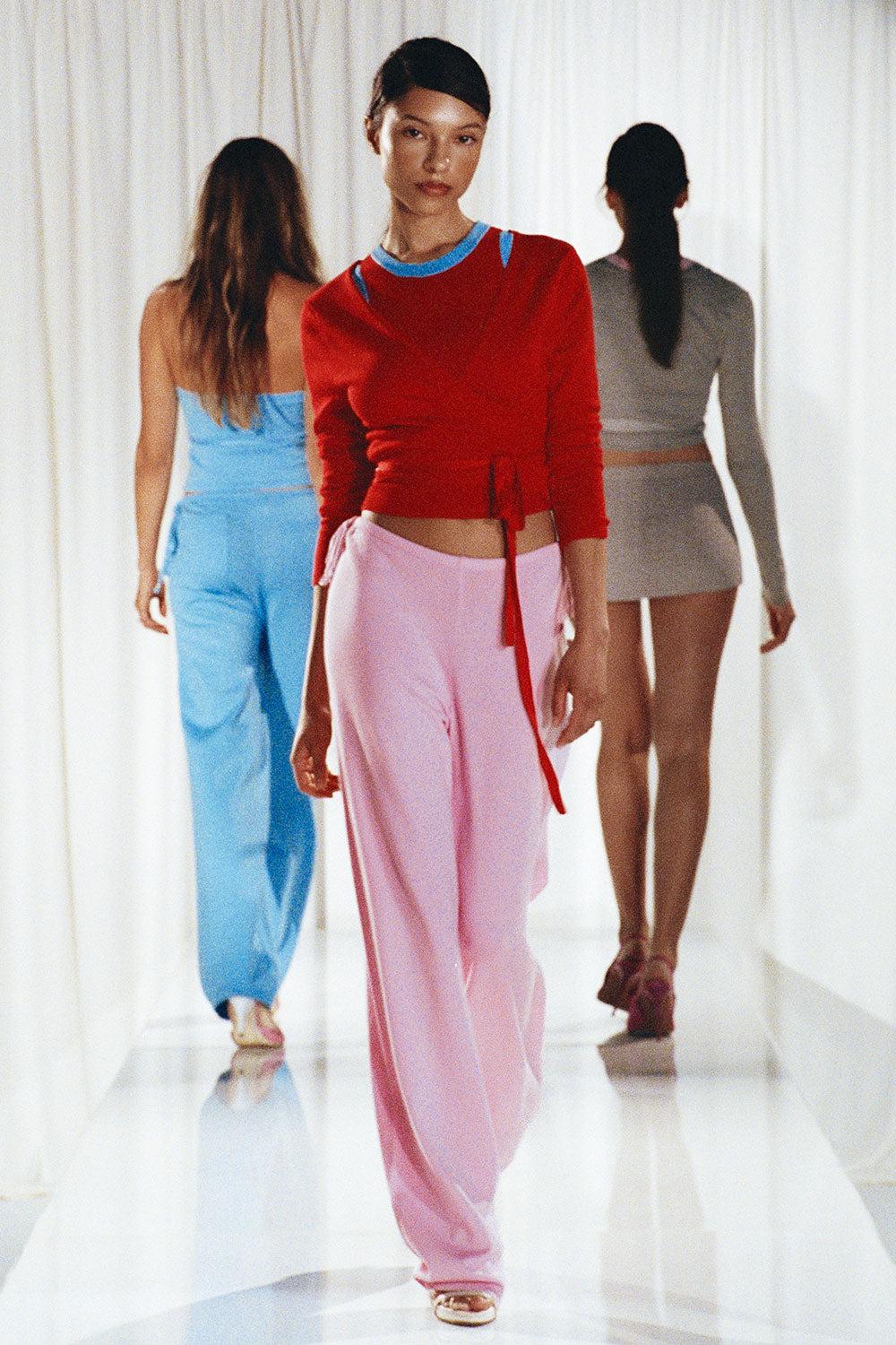 frankies bikinis Breeze Low Rise Knit Pants Strawberries & Cream