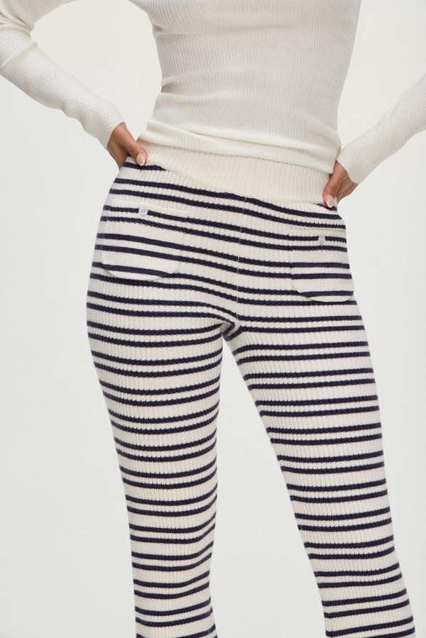 Frankies Bikinis Camden Striped Knit Pants Starlit Stripe