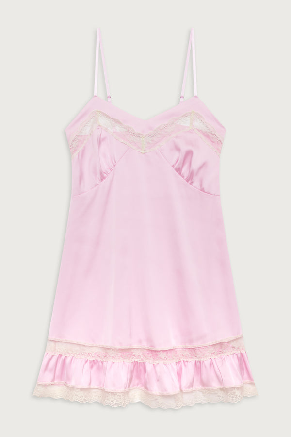 Frankies Bikinis Carson Satin Mini Dress English Rose