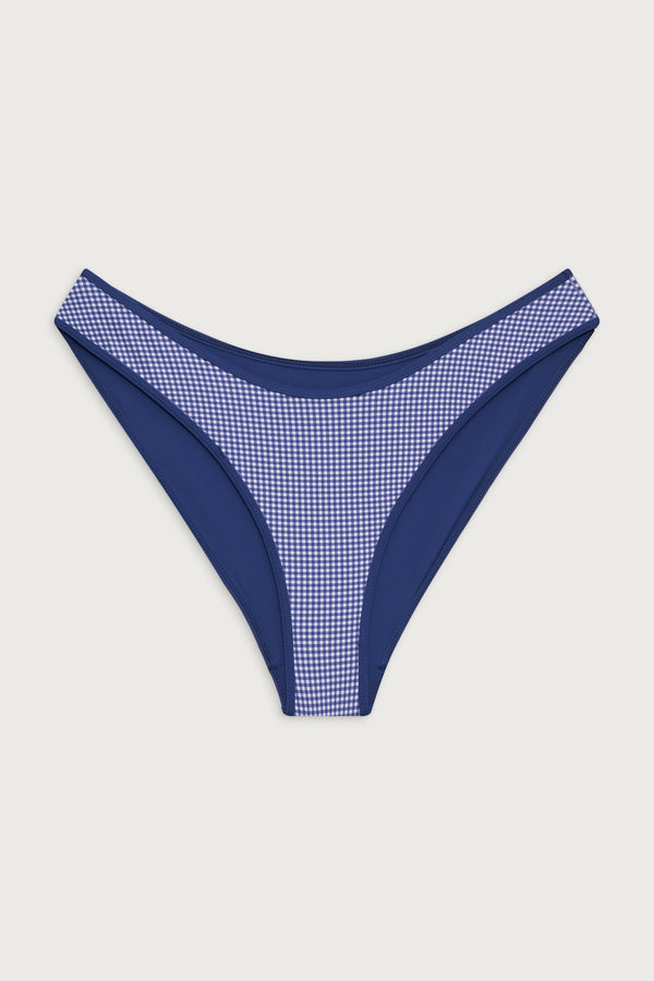 Frankies Bikinis Catalina Full Coverage Bikini Bottom Sailor Gingham