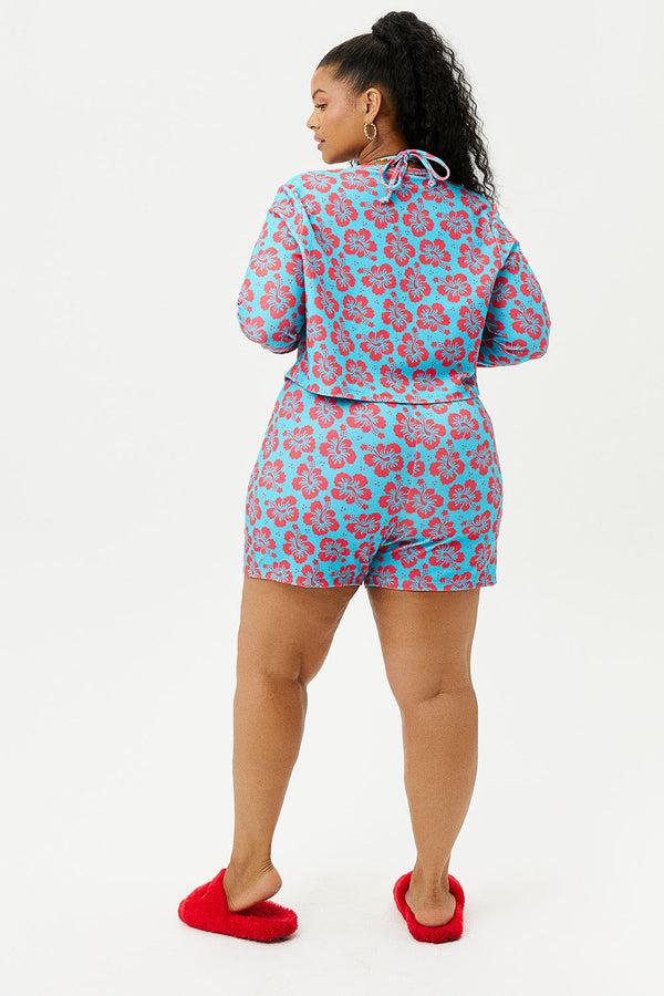 Frankies Bikinis Cheri Terry Cardigan Sweater Blue Magic