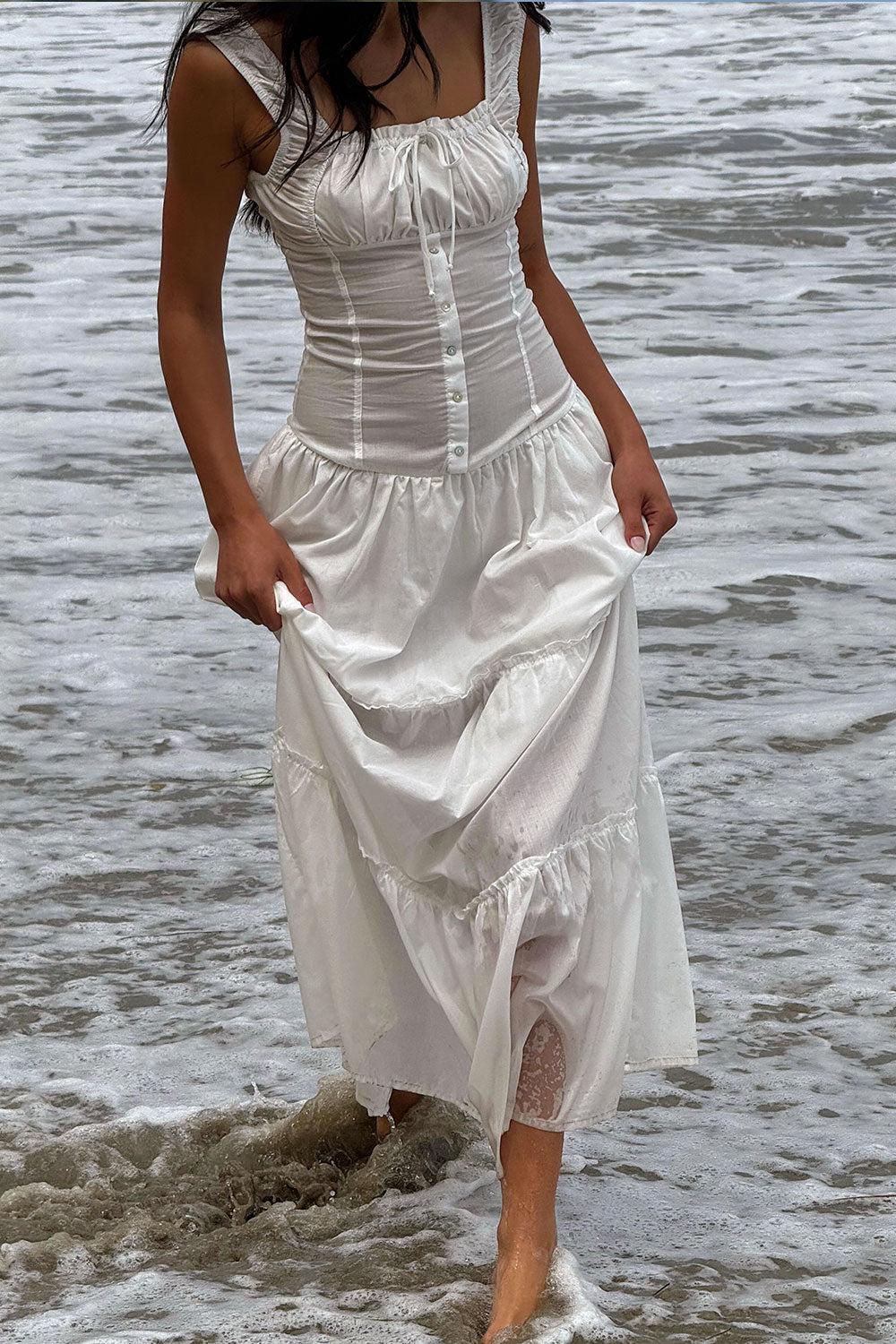 frankies bikinis Christabelle Ruffle Maxi Dress Sunrose