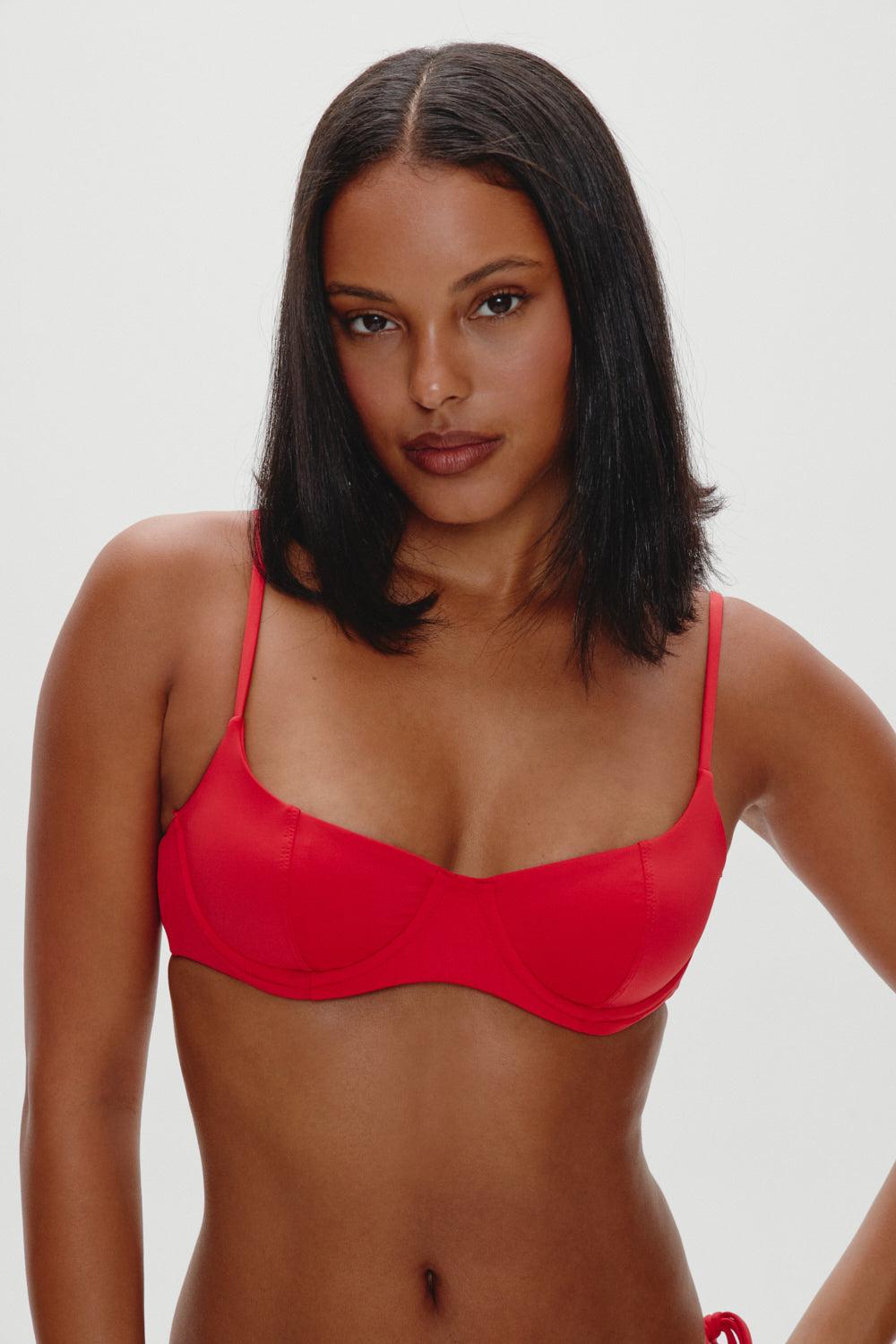frankies bikinis Cola Underwire Bikini Top True Red