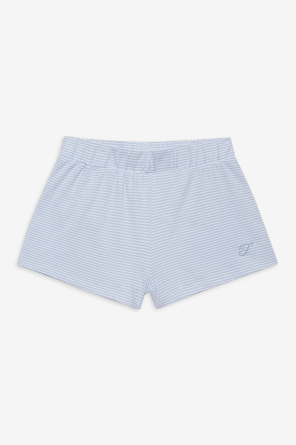 Frankies Bikinis Collins Cotton Booty Shorts Ice Blue Stripe