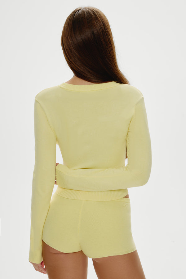 Frankies Bikinis Cuddle Knit Booty Shorts Honeycomb