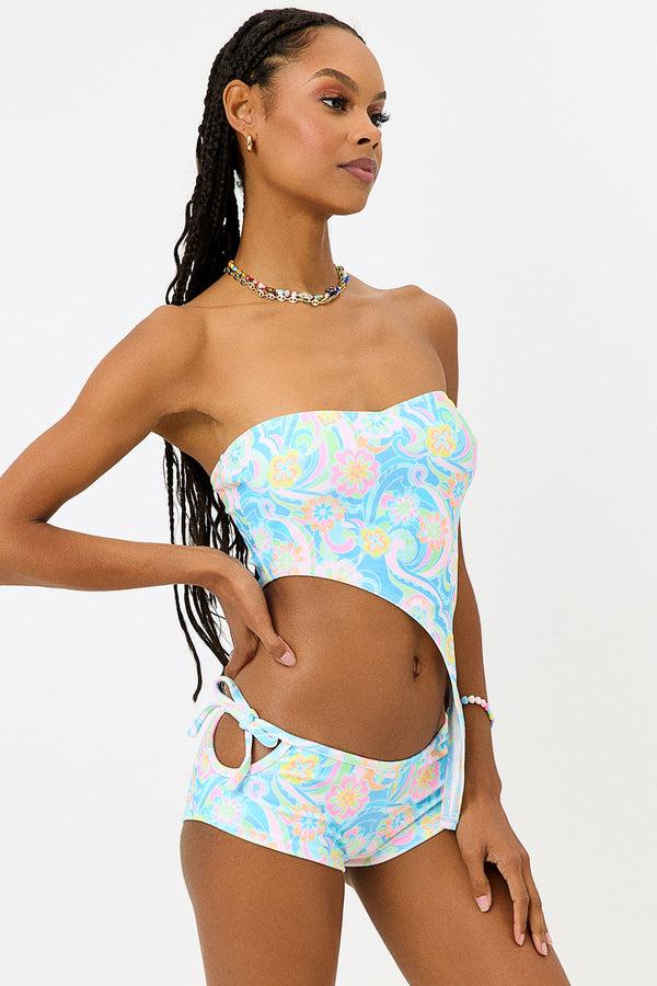 Frankies Bikinis Dani Terry Strapless Bikini Top Sunshower