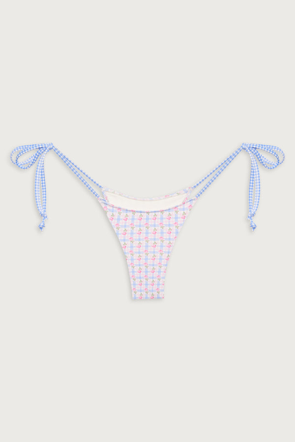 Frankies Bikinis Divine Plaid Skimpy Bikini Bottom Rose Picnic
