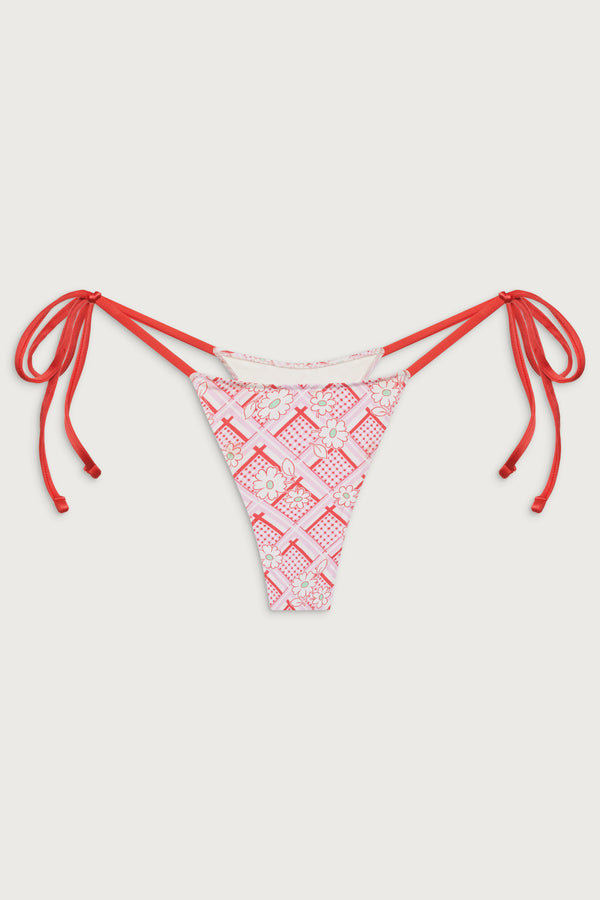 Frankies Bikinis Divine Skimpy Floral Bikini Bottom Red Rover