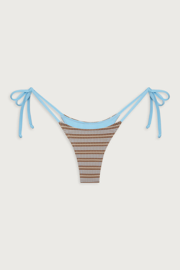 Frankies Bikinis Divine Striped Skimpy Bikini Bottom Ocean Stone