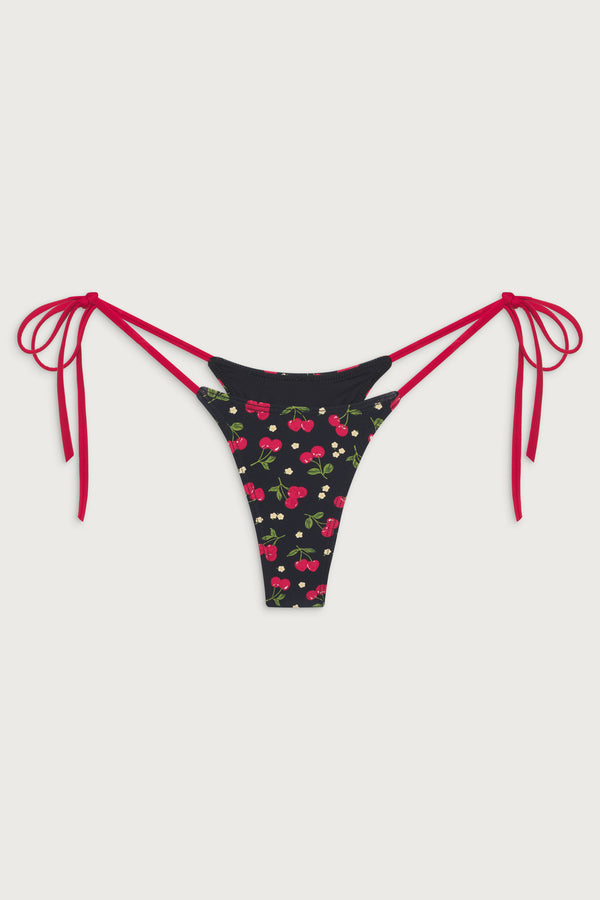 Frankies Bikinis Divine Tie Side Skimpy Bikini Bottom Cherry Hearts
