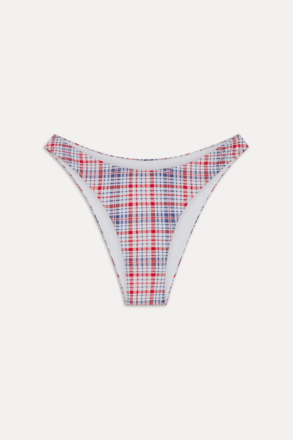 Frankies Bikinis Dove Bikini Bottom Americana Plaid