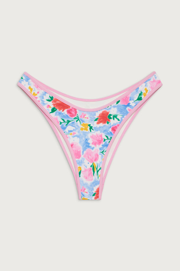 Frankies Bikinis Dove Classic Bikini Bottom Painted Petals