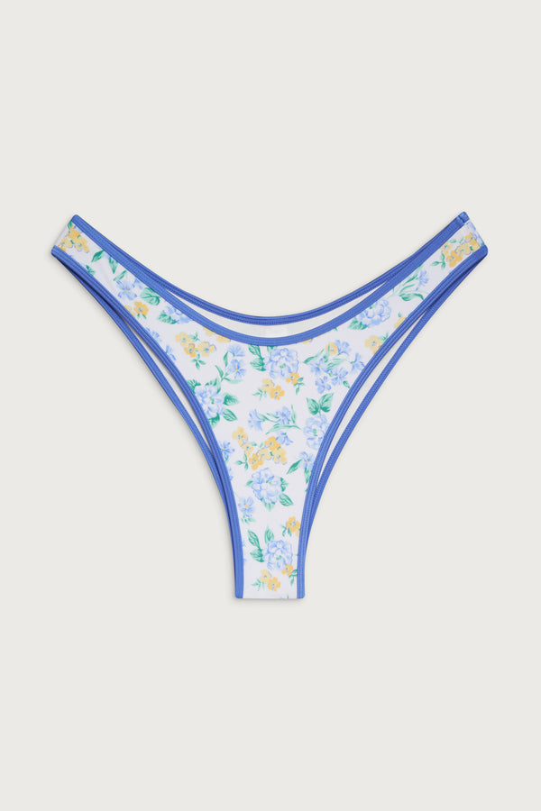 Frankies Bikinis Dove Shine Classic Bikini Bottom Coastal Floral