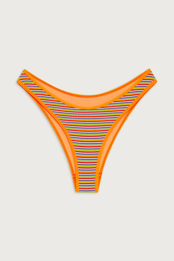 Frankies Bikinis Dove Striped Classic Bikini Bottom Hawaiian Sky