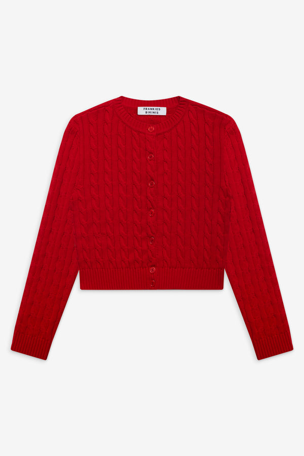 Frankies Bikinis Dudley Cable Knit Cardigan Heartstrings