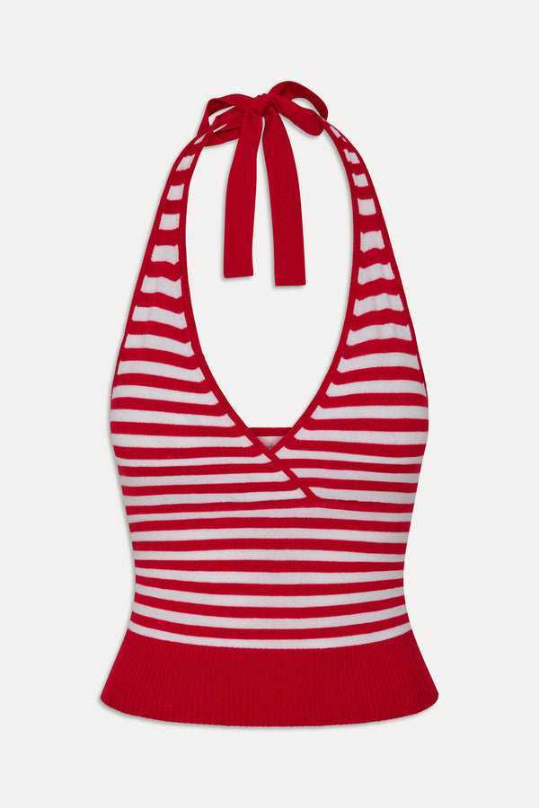 Frankies Bikinis Dylan Knit Halter Top South Hampton Stripe