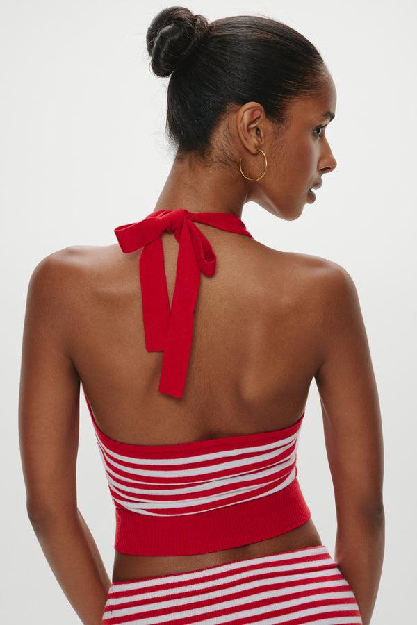 Frankies Bikinis Dylan Knit Halter Top South Hampton Stripe