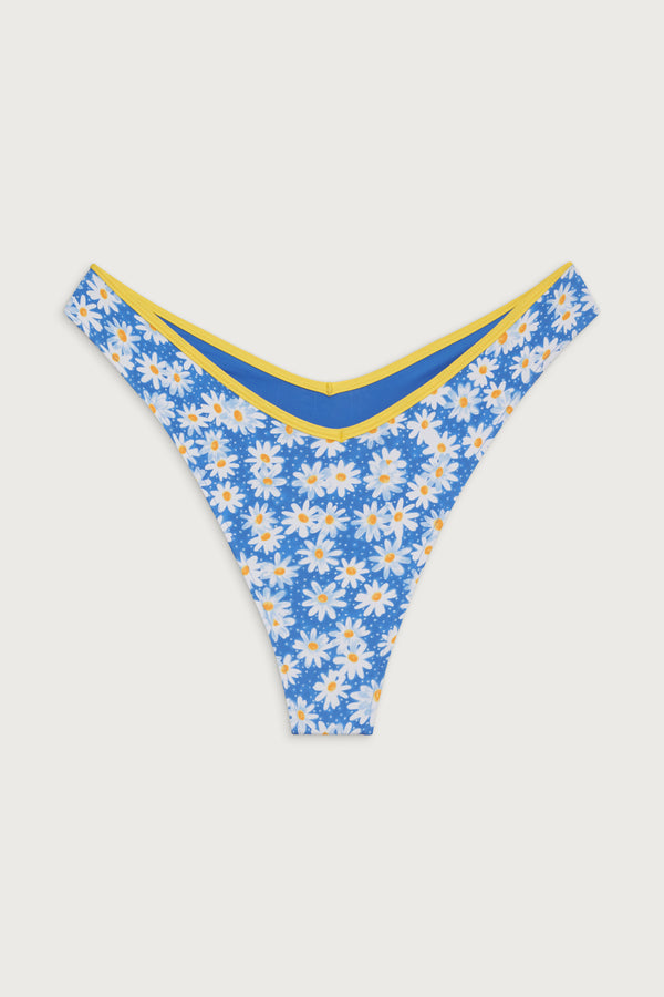 Frankies Bikinis Enzo Cheeky Bikini Bottom Blue Daisy