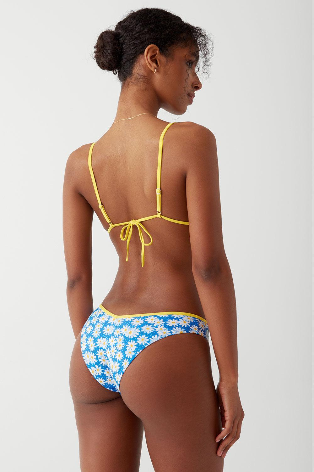 frankies bikinis Enzo Cheeky Bikini Bottom Blue Daisy