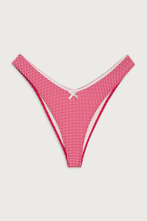 Frankies Bikinis Enzo Cheeky Bikini Bottom Ladybug Gingham