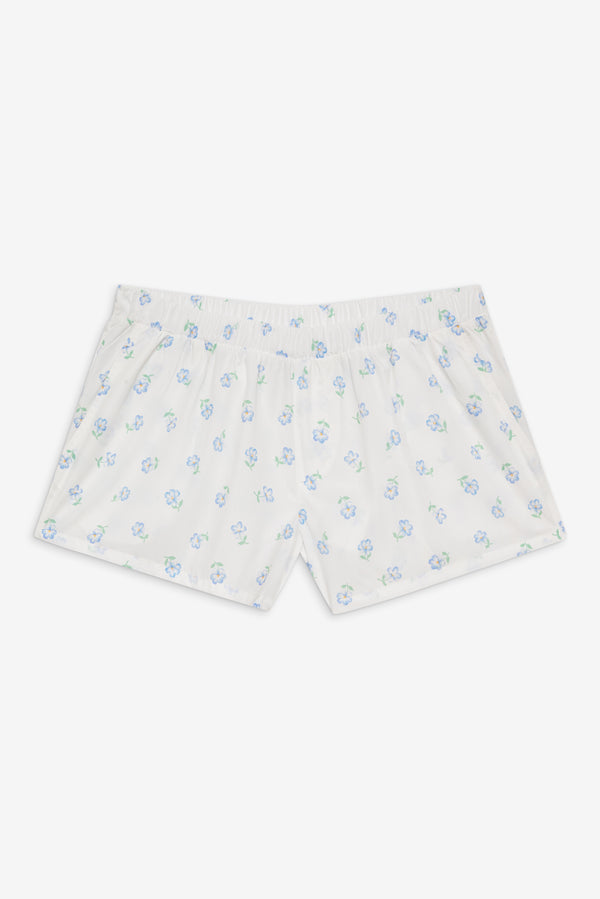Frankies Bikinis Farmhouse Boxer Sleep Shorts Periwinkle