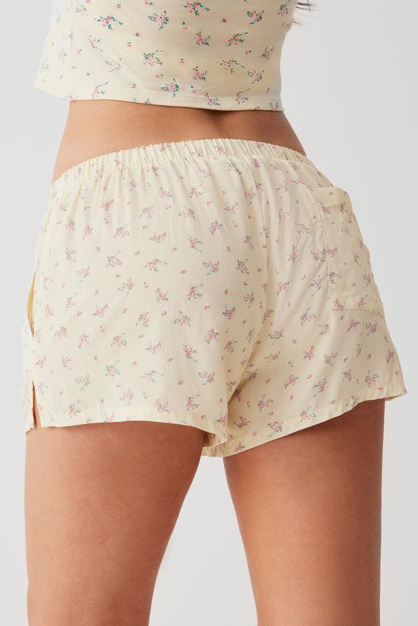 Frankies Bikinis Farmhouse Floral Mini Short Buttercup Bouquet